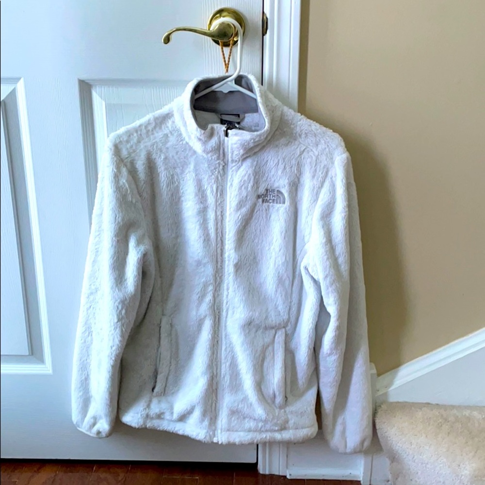 Women’s White Fuzzy North Face Jacket